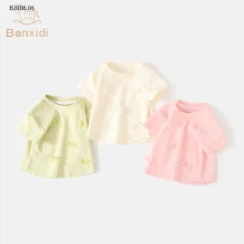 ÁO NƠ CỘC TAY CHO BÉ GÁI- sỉ 63k