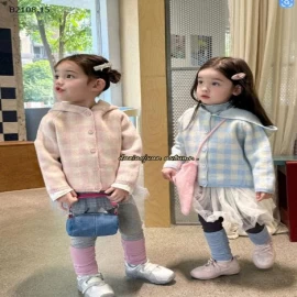 ÁO KHOÁC CARDIGAN LIỀN MŨ PHỐI KẺ CHO BÉ-Sỉ giá  Size 90-130: 207k  Size 140-150: 229k 
