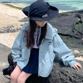 ÁO KHOÁC GIÓ THÊU NƠ CHO BÉ GÁI-Giá sỉ 128k
