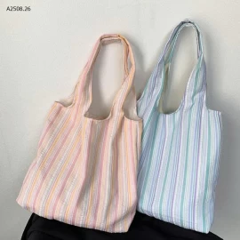 TÚI VẢI KẺ SỌC MÀU PASTEL- sỉ 85k