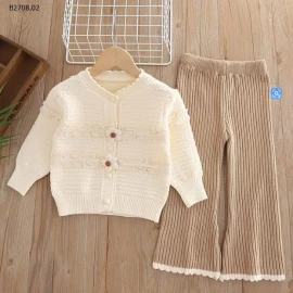 Bộ quần Áo len dệt kim tay dài cho bé gái - sỉ giá 230k