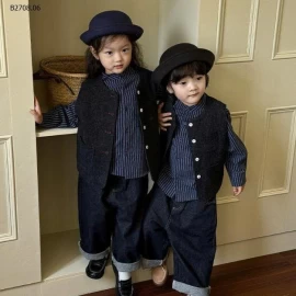 QUẦN JEAN CẠP CHUN VIỀN CHỈ NỔI CHO BÉ-Giá sỉ 135k