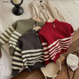 ÁO LEN KHÓA CỔ CHO BÉ-Giá sỉ 169k