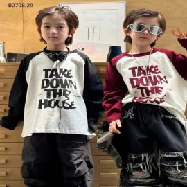 Áo thun dài tay Raglan- Giá sỉ áo sz 100-140: 148k  sz 150: 163k  sz 160: 178k 