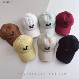 MŨ LƯỠI TRAI THÊU HÌNH MÈO CHO BÉ-Giá sỉ 86k