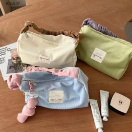 Túi đựng mỹ phẩm nhung kẻ nữ tính - si 49k/chiếc