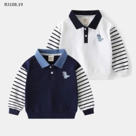 ÁO BÉ PHỐI KẺ TAY HÃNG WAPYPY-Giá sỉ 105k