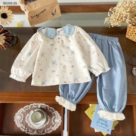 SET ÁO BABYDOLL MIX QUẦN BO GẤU-Giá sỉ 207k