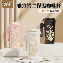 Cốc giữ nhiệt lòng inox cao cấp 316 - hoạ tiết hoa siêu đẹp . - sỉ 165k