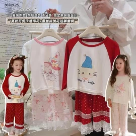 BỘ DÀI TAY CHẤM BI PHỐI REN BG-Giá sỉ 90-130 99k  140-170 113k 