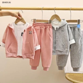 SET NỈ áo khoác cardigan có mũ-Giá sỉ 145k