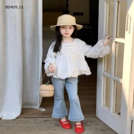 SET ÁO TAY BỒNG MIX JEAN LOE BG-Giá sỉ áo: 177k  quần: 189k 
