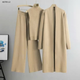 Bộ đồ len dệt kim ba mảnh thời trang thu đông mới của Amazon-Giá sỉ 221k