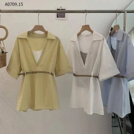 ÁO SƠ MI KÈM BELT + 2 DÂY -Giá sỉ 179k