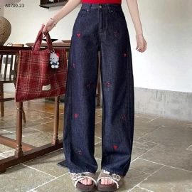 QUẦN JEAN THÊU TIM NỮ- sỉ 165k