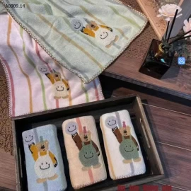 COMBO 3C KHĂN TẮM THÊU GẤU -Sỉ 188k/ combo 3c mix màu