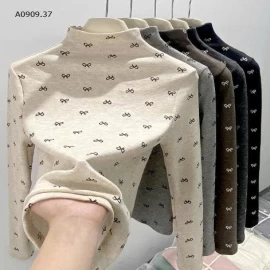 ÁO GIỮ NHIỆT CỔ 5P IN NƠ CHO NỮ -Sỉ 89k 
