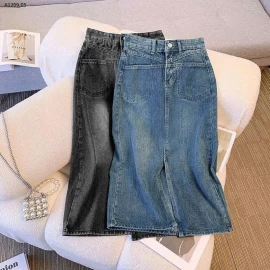 CHÂN VÁY JEAN XẺ TRƯỚC - Giá sỉ 150k