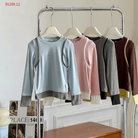 ÁO THUN DÀI TAY PHỐI MÀU AMBB -Giá sỉ 150k