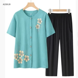 BỘ ĐỒ MÙA HÈ TRUNG NIÊN HOA  - sỉ 173k