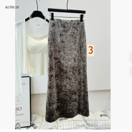 CHÂN VÁY NHUNG MIDI  - sỉ 145k