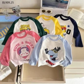 Áo thun dài tay cotton nguyên chất cho bé - giá sỉ  size 73-110 giá 46k size 120-140 giá  51k