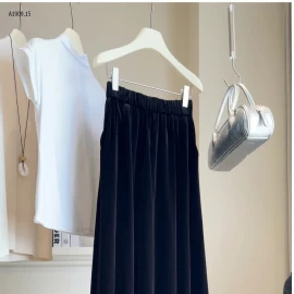 CHÂN VÁY NHUNG XOÈ DÁNG DÀI ANNA  - sỉ 168k