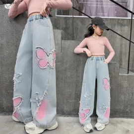 Quần jeans suông cánh bướm cho bé gái  -Giá sỉ 185k