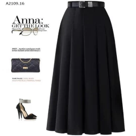 CHÂN VÁY MIDI CÔNG SỞ CHÍNH HÃNG ANNA - Giá sỉ 170K/1 c (kèm đai)