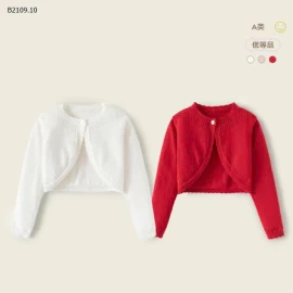 Áo khoác len cardigan cotton dệt kim họa tiết hoa nhỏ cho bé gái-Giá sỉ 118k 