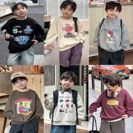 Áo nỉ hoạt hình dễ thương cỡ vừa và nhỏ AmBb cho bé -Giá sỉ size 90-150 giá  122k size 160 giá 134k size 170 giá 142k