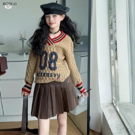 ÁO LEN CỔ TIM CHO BÉ GÁI- sỉ 212k