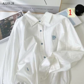 ÁO SƠ MI THÔ THÊU CHỮ  - sỉ 185k