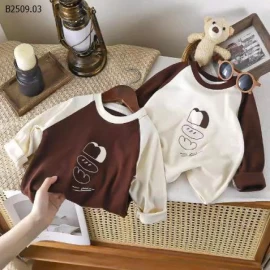 ÁO THUN DÀI TAY PHỐI MÀU CHO BÉ -Giá sỉ 50k