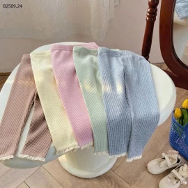 Quần legging họa tiết sọc hông viền cao gấu bèo cho bé gái - sỉ 92k 