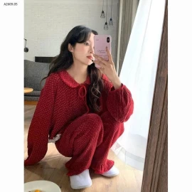 PIJAMA HOA NHÍ ĐỎ muslin nội địa Trung- sỉ 126k