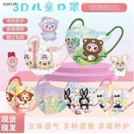 SET 60c KHẨU TRANG BABY THREE VA CAPYBARA CHO BÉ mix màu -Giá sỉ 58k/1 set 60c mix hình hoặc 1 mẫu
