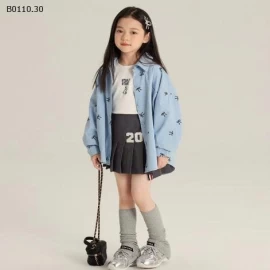 Áo sơ mi Aimo Beibei Hàn Quốc nơ xinh xắn cho bé - giá si  sz 90-150 : 155k sz 160 : 173k 