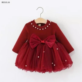 Váy công chúa thời trang đính hạt và  nơ cho bé - sỉ 115k