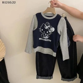 SET ÁO KITTY MIX QUẦN JEAN BG - Giá sỉ áo: 180k  quần: 240k 
