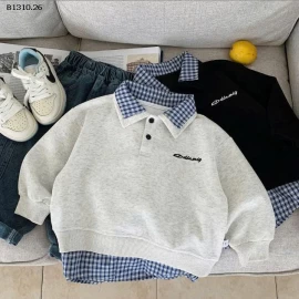 Áo nỉ phối sơ mi kẻ caro-Giá sỉ 152k