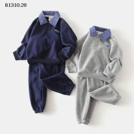 BỘ NỈ PHỐI CỔ KẺ BÉ TRAI WAPYPY-Giá sỉ 152k