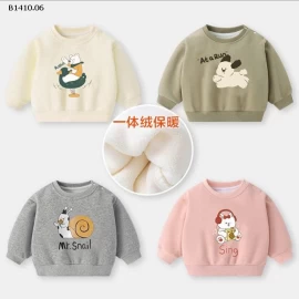 Áo nỉ giữ ấm bé trai bé gái thu đông cute -Giá sỉ 88k