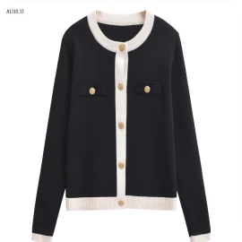 ÁO LEN CADIGAN PHỐI MÀU CỔ TRÒN - sỉ 255k