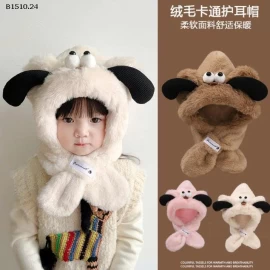   MŨ LÔNG CUTE KÈM KHĂN CHO BÉ-Giá sỉ 45k
