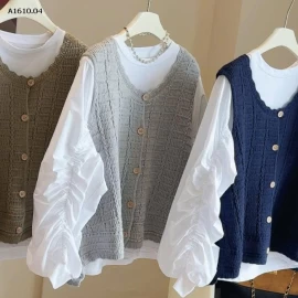 SET ÁO TRẮNG MIX GILE ANNA - sỉ 219k