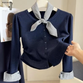 ÁO CARDIGAN PHỐI KẺ  - sỉ 202k