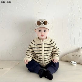 ÁO CARDIGAN KẺ PHỐI QUẦN CHO BT-Giá sỉ Áo: 165k  Quần: 168k 