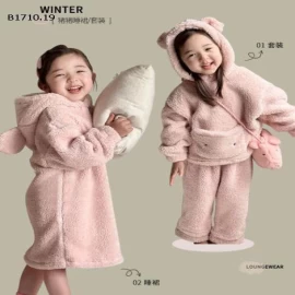 Bộ đồ ngủ nhung hoạt hình thu đông cho bé gái  - sỉ 175k