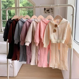 bộ đồ len xoắn dày dặn cho bé gái- sỉ 225k